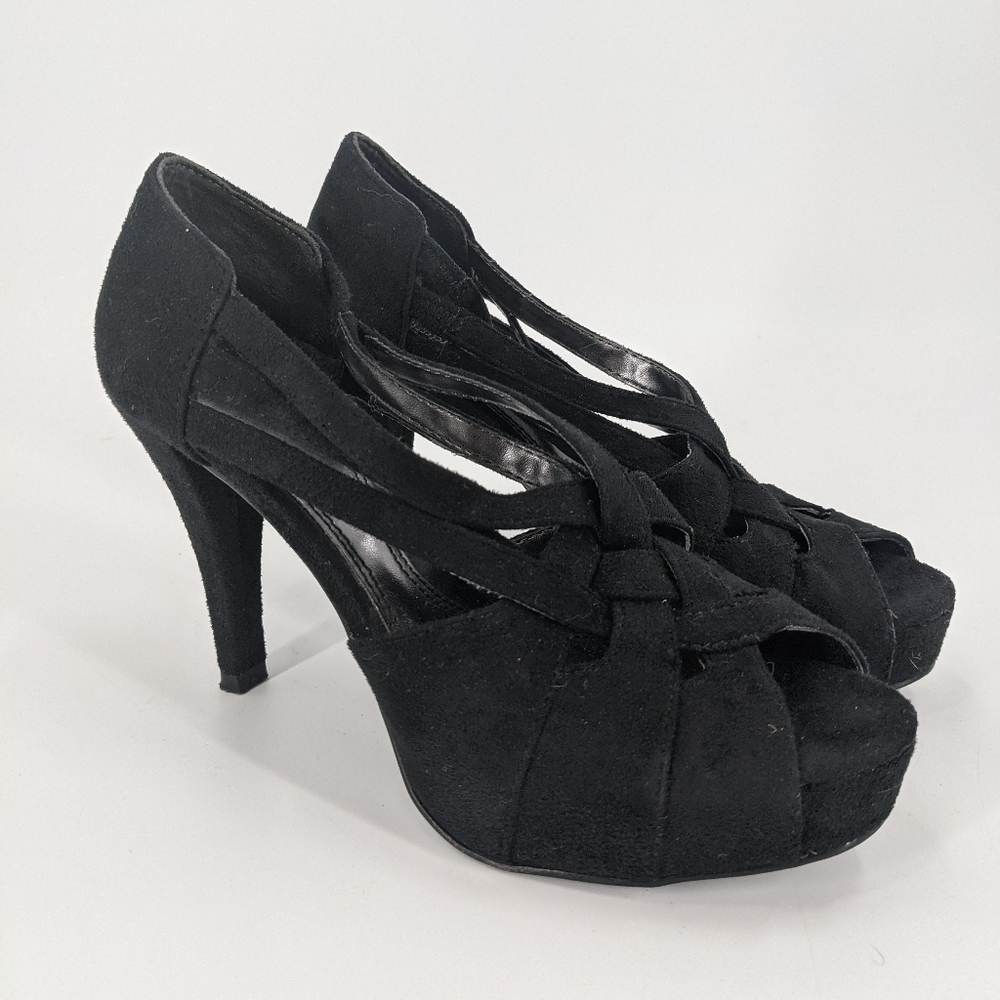 SIMPLY VERA Margarite Faux Suede Criss Cross Heels